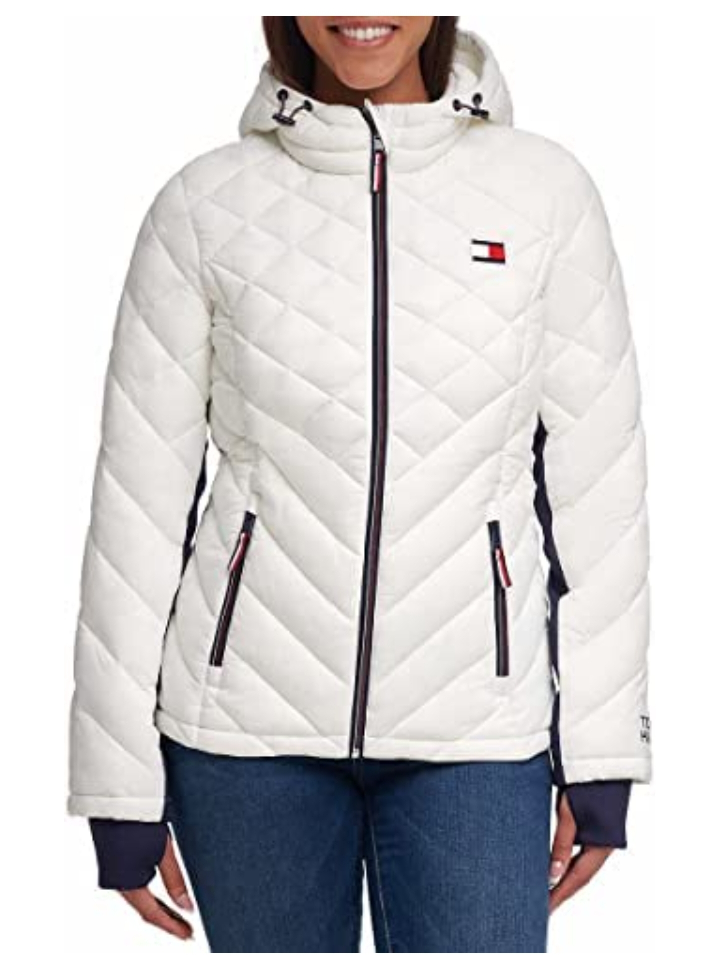 Chamarra de Hilfiger packable blanca Ventas El Regio